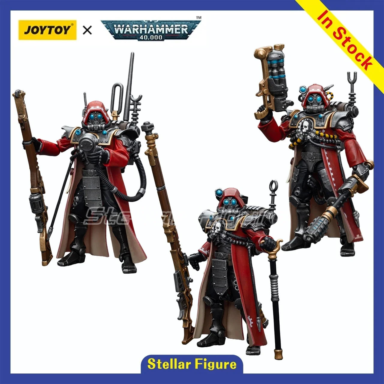 【SF】JOYTOYS 1/18 Action Adeptus Mechanicus Skitarii Ranger Alpha Arquebus Data Tether Model Toys Gifts Collection Ornaments