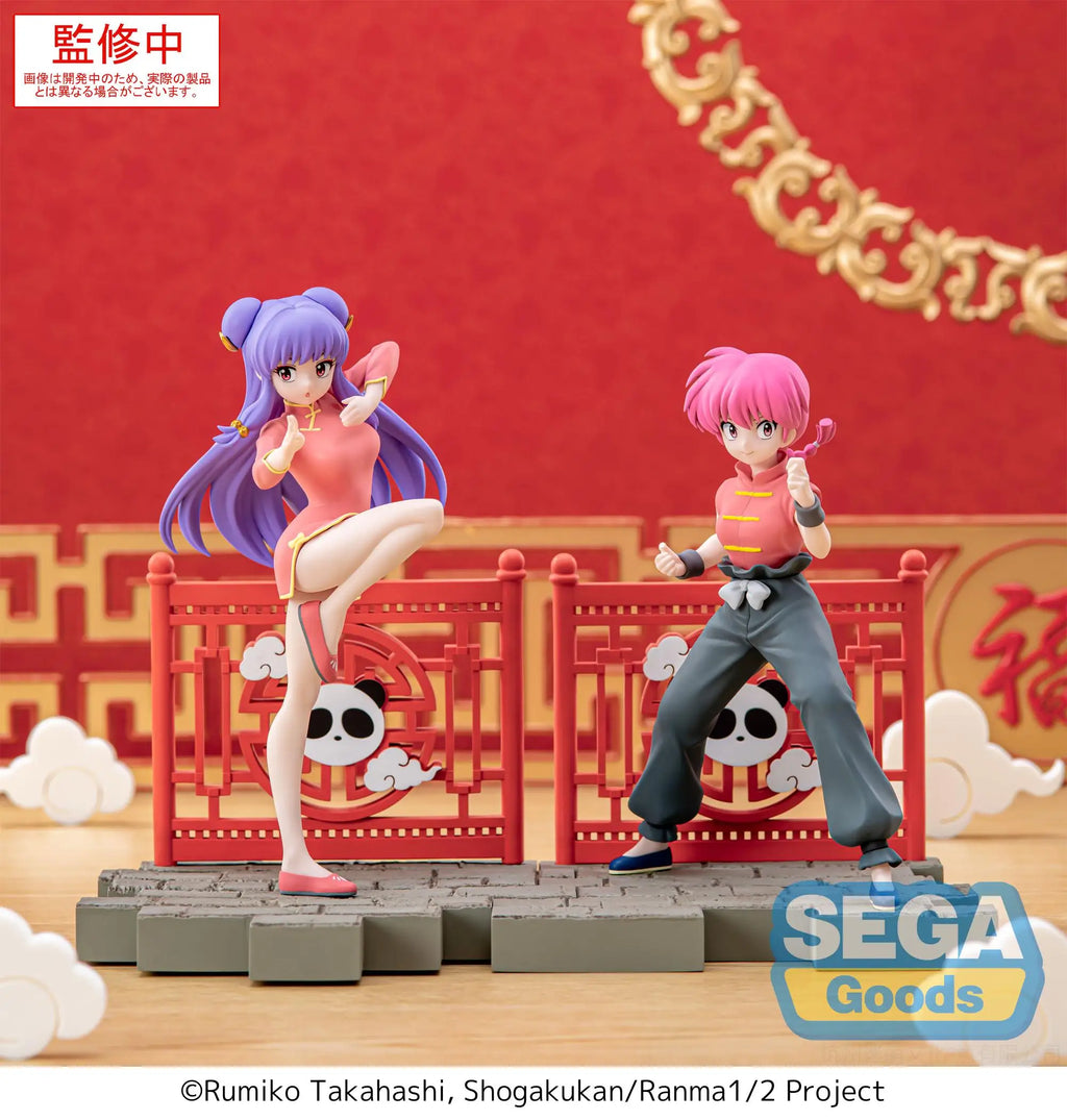 Sega Ranma 1/2 Anime Ranma Saotome & Shampoo & Ranma Girl Luminasta Action Figures Model Figurine Original Figuarts Decoration