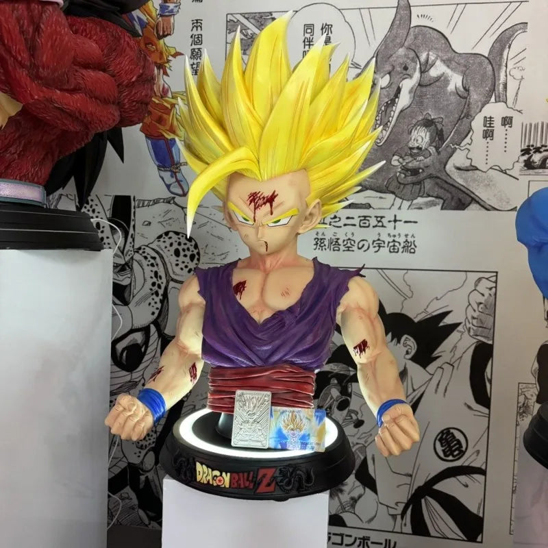 Dragon Ball Z 74CM Super Saiyan Anime Figurine Model GK Emit Light Goku Action Figure Gohan Figures Statue Collection Toy Figma