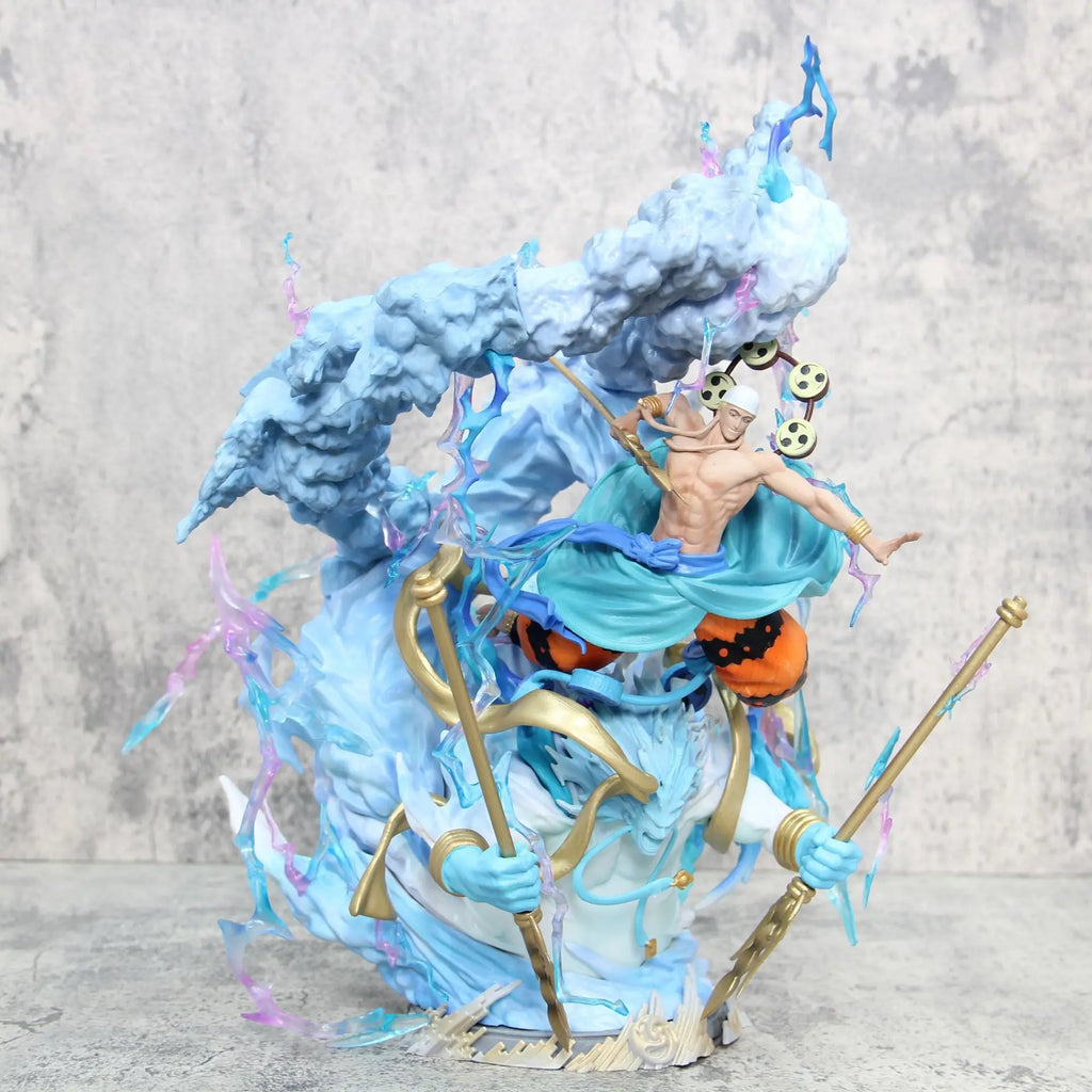 36cm ONE PIECE Anime Peripheral Oka Shichibukai Enel Thor Figure GK Model PVC Statue Room Decoration Ornaments Collection Gifts