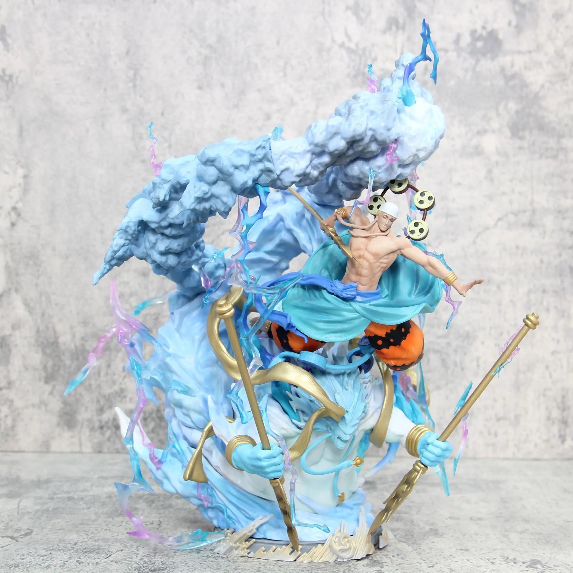 36cm ONE PIECE Anime Peripheral Oka Shichibukai Enel Thor Figure GK Model PVC Statue Room Decoration Ornaments Collection Gifts