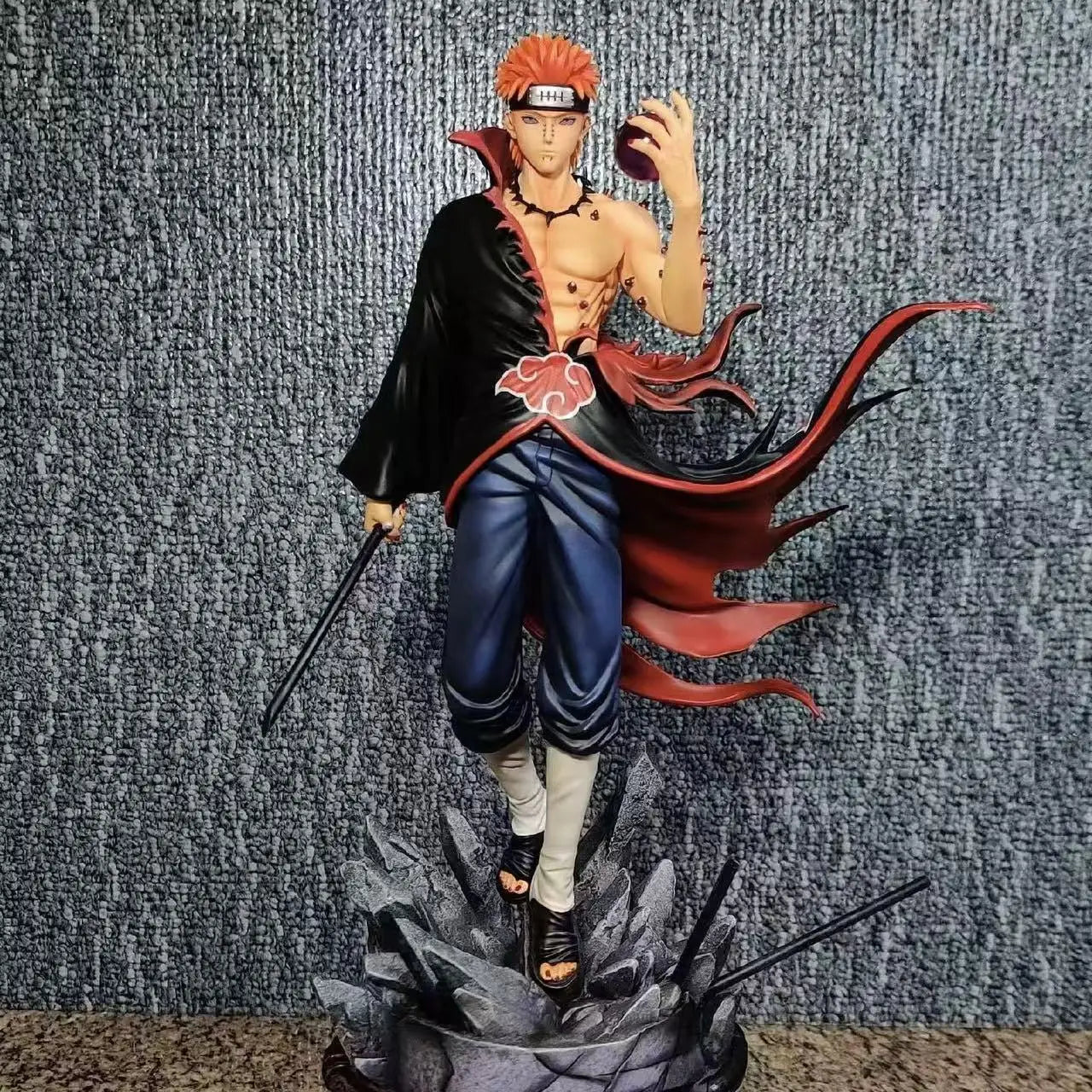 Handmade 22.5cm/8.86in Anime NARUTO Character Pain Action Character PvC Statue Desktop Jewelry Series Model Toy Gift
