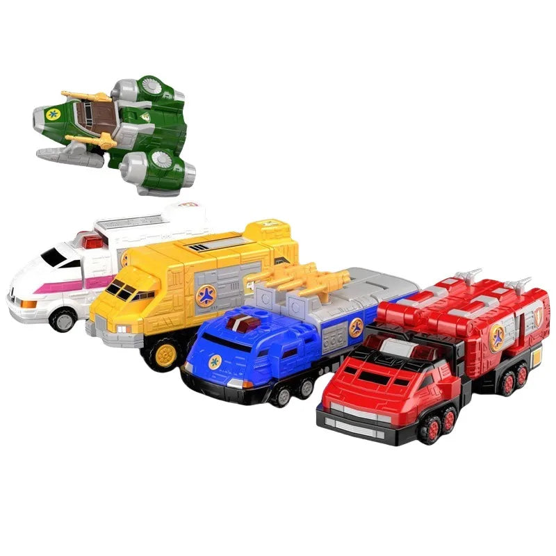 Bandai Genuine Shokugan SMP Rescue Rangers GoGoFive Victory Robot Anime Action Figure Assembly Model Toys Christmas Gift for Kid