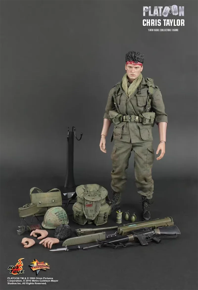 HotToys 1/6 MMS135 MMS141 Platoon Pvt. Chris Taylor /Tom Berenger Action Figure Model Toys 12-inch Collection Scene Ornaments