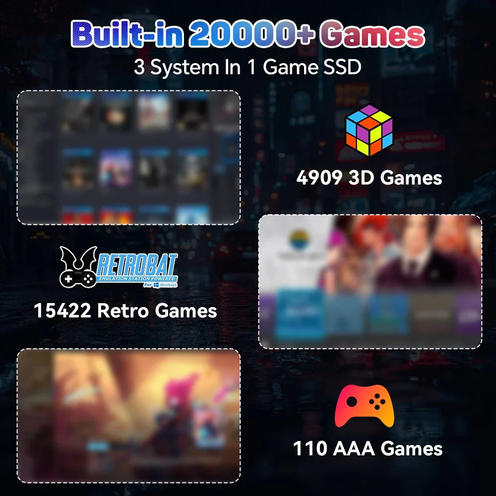2TB Gaming Emulation Hard Drive With 20000 Retro/PC Games Launchbox Retrobat Playnite Gaming HDD For PS4/PS3/Switch/WIIU/N64/PS5