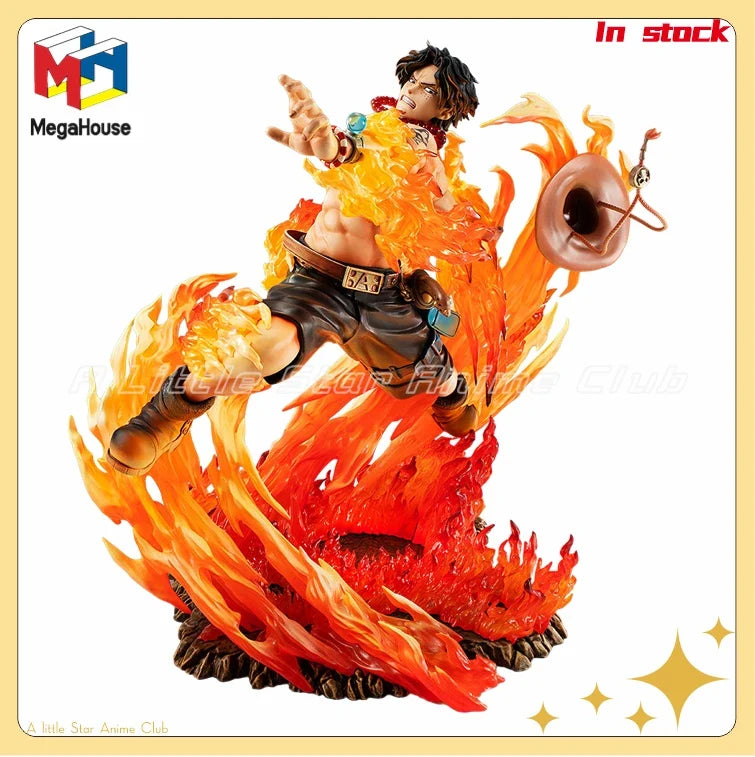 In Stock Original MegaHouse Portrait.Of.Pirates ONE PIECE NEO-MAXIMUM PORTGAS.D.ACE Gift Figure