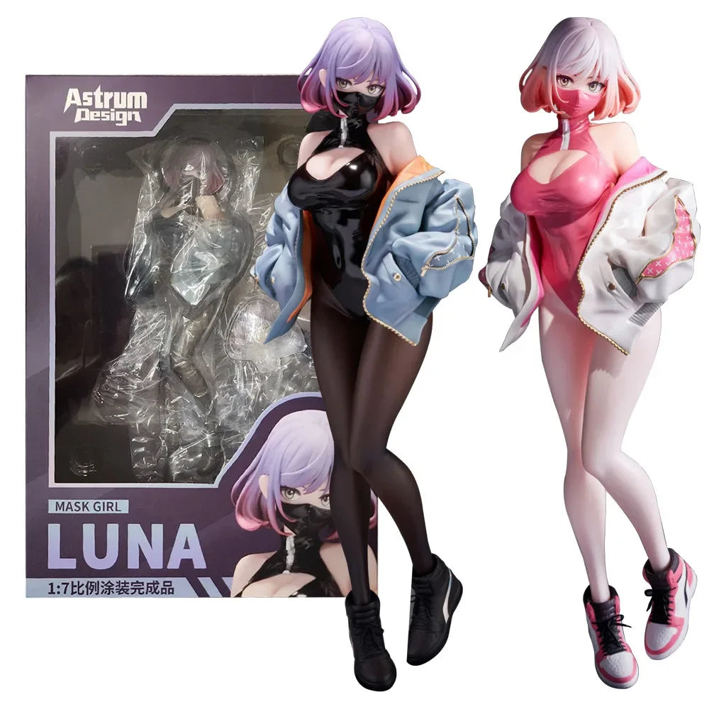 Figurine d'action manga fille masquée en PVC, illustration Luna, modèle Biya Painter, cadeaux d'anniversaire, jouets de jeu,23cm