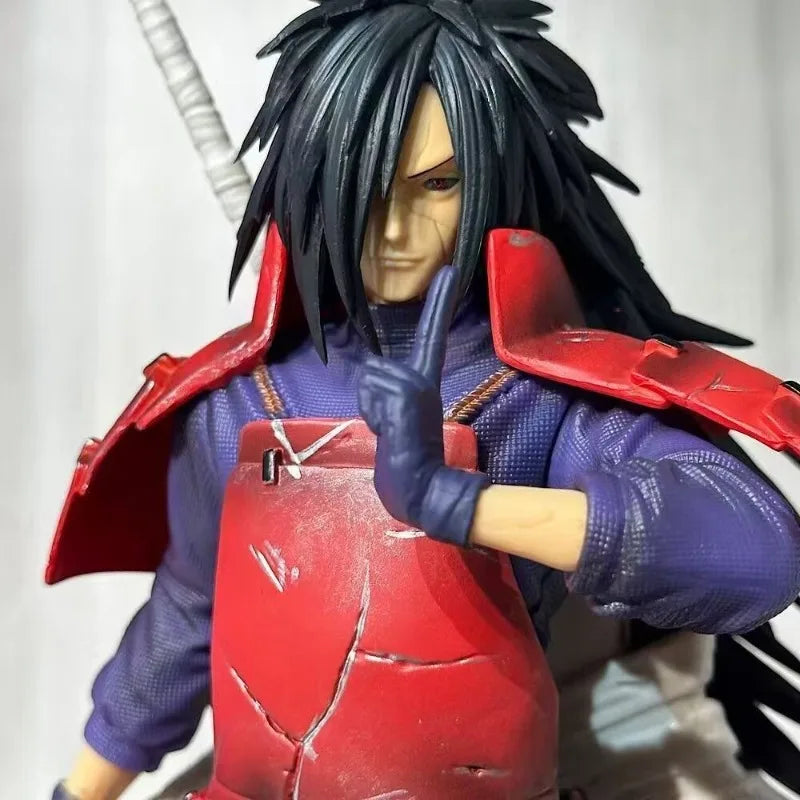 36cm Naruto Series Edo Tensei Madara Uchiha Figure with LED Light Reanimation Statue Model Anime Collectible Birthday Gifts Toys