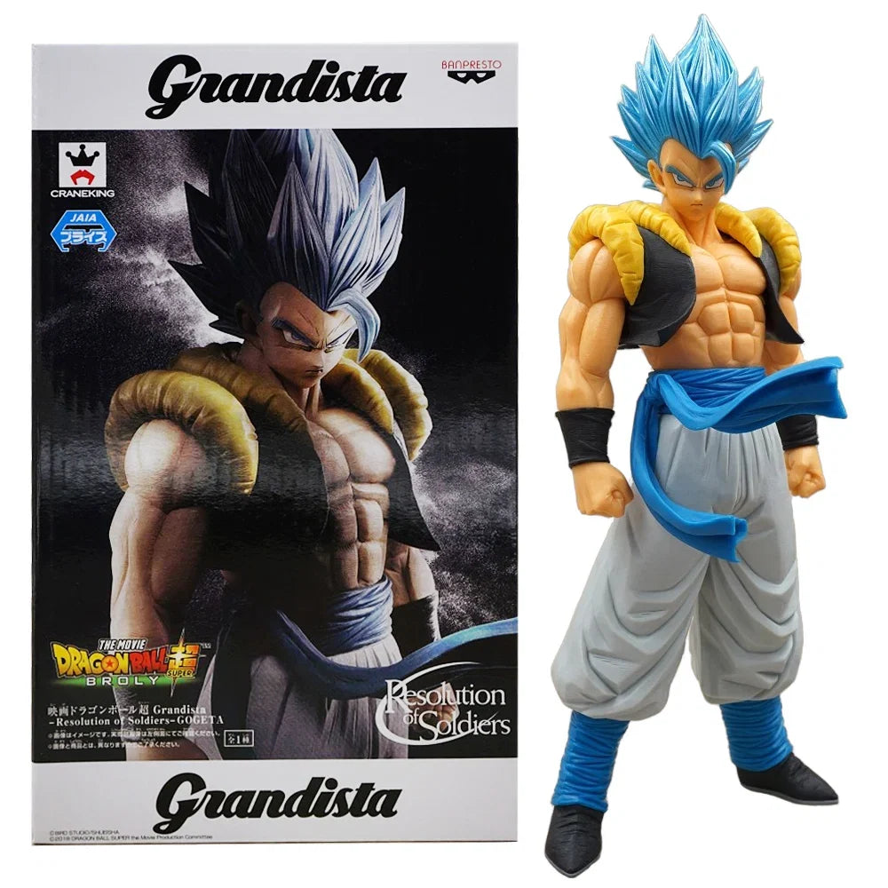32CM Dragon Ball Super Gogeta Super Saiyan Blue Hair Standing Large Model Toy Gift Ornament Aciton Figure Collectible Doll PVC