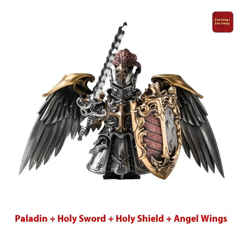 Detachable Metal Paladin Crusader Knight Figurine Chinese Style Desktop Ornament Collectible Action Figure Model Toy Gift
