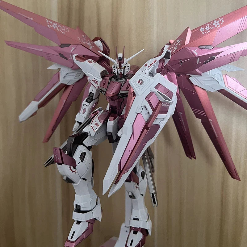 Bandai Freedom Gundam Action Figure MG Pink Sakura 2.0 Freedom Gundam Model Kit Toy Paint Modification