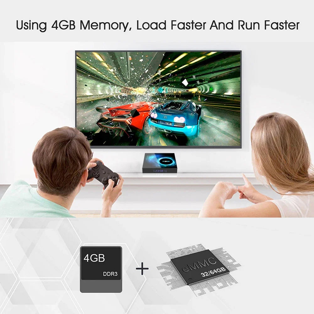 T95 Android TV Box Smart Android 16 H616 Quad Core Dual Band Wifi 2.4G 5G Ram 8GB Rom 64GB 128GB Global Media Player Set Top Box