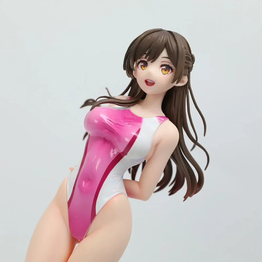 Stock Girlfriend Please Borrow Me Anime Figure Doll Mizuhara Chizuru Competitive Swimsuit Stance Decor Collection Christmas Gift