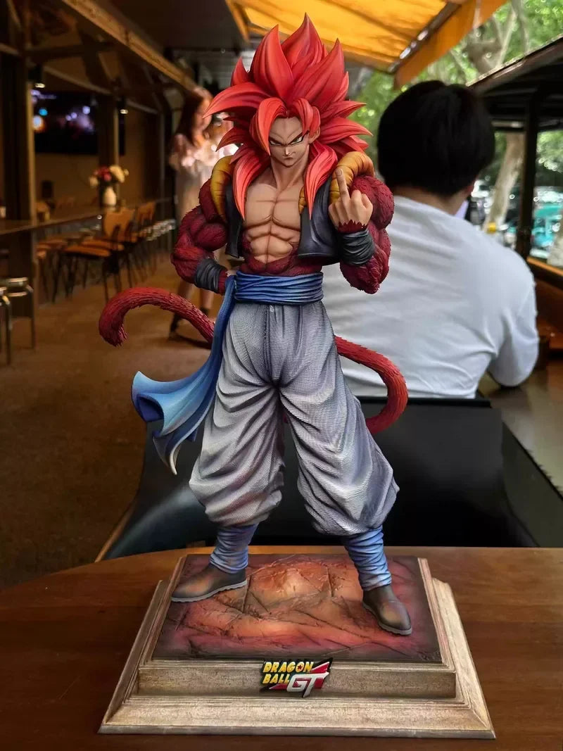 Hot 30cm Dragon Ball Anime Figure Np Super Saiyan Ss4 Gogeta Desktop Computer Ornaments Trendy Christmas Xmas Gifts
