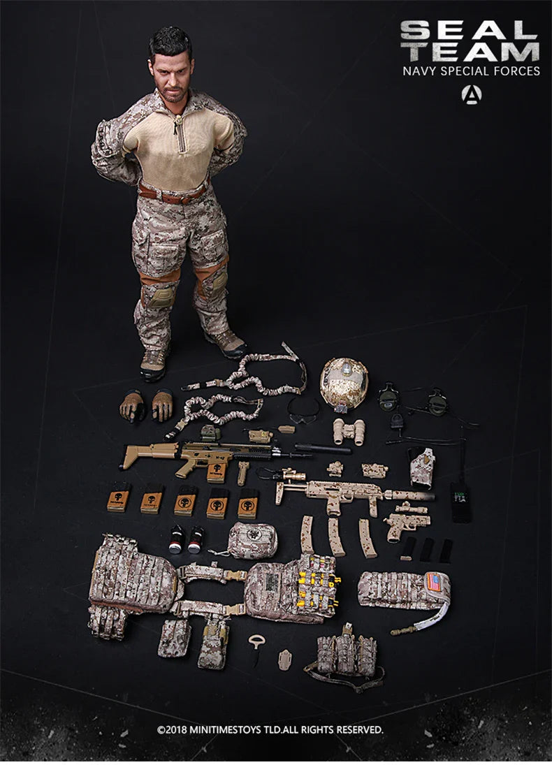 MINITIMES M012 1/6 US SEAL Team Navy Special Forces Soldier Action Figure Full Set 12'' Male Figure Model Collectible