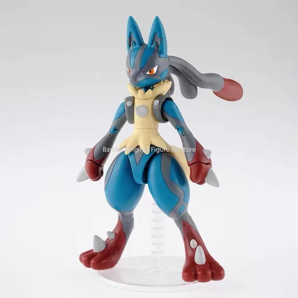 In Stock Bandai Original Box POKEMON Poke Pla Mega Lucario Aninm Full Action Assembly Figure Model Toy Gifts for Kids