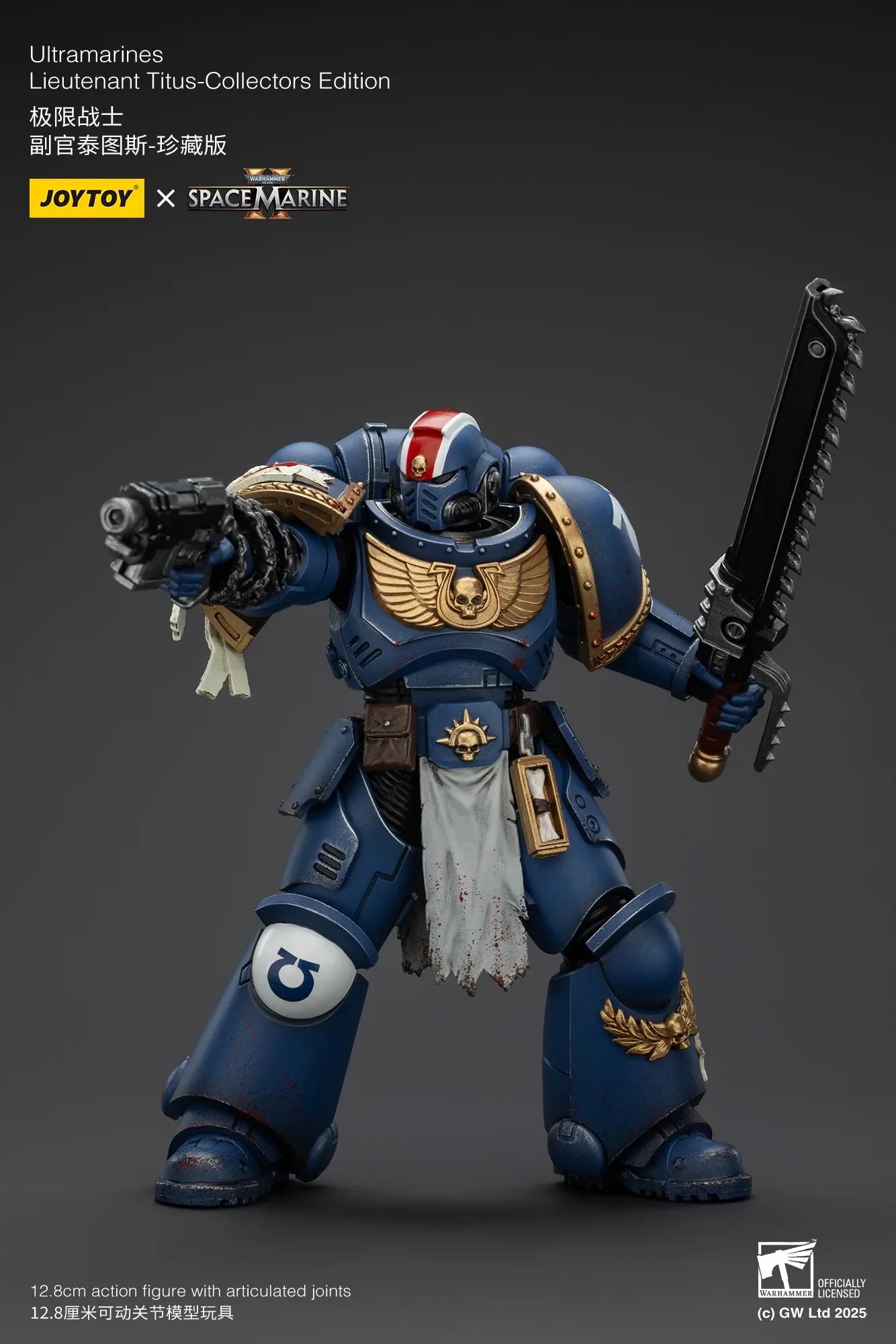 Joytoy Warhammer 1/18 Action Figures Ultramarines Lieutenant Titus-Collectors Edition Model Toy Boy Gifts 3.75inch