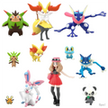 IN Stock Original Bandai Shokugan Pokemon Scale World Kalos Region Serena Sylveon Greninja Braixen Kawaii Anime Figure Model Toy