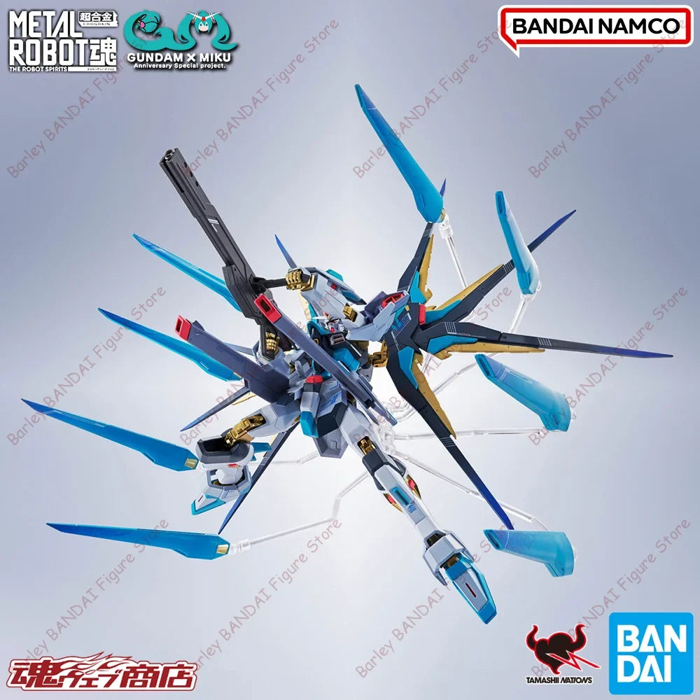 Original In Stock BANDAI METAL ROBOT MR SIDE MS STRIKE FREEDOM GUNDAM TYPE II HATSUNE MIKU Ver. Articulated Mecha Model Toy Gift