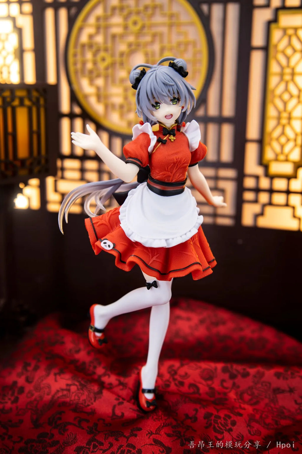 21CM Anime Vsinger Luo Tianyi Coreful Figure Maid ver Red Cheongsam Maid Outfit Anime Model Toy Gift Collection Action Figure