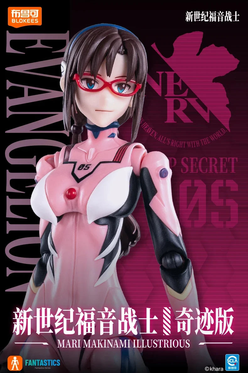 Original BLOKEES Neon Genesis Evangelion EVA-01 Miracle Edition Mari Rei Ayanami Battle Suit Anime Figure Toys Halloween Gift