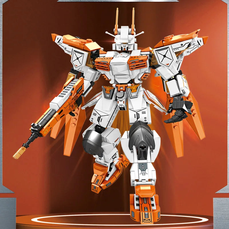 4 Styles Mecha Robot Building Blocks Set, DIY Assembly Model Kit with Movable Joints, Action Figure Collection for Adults & Teen