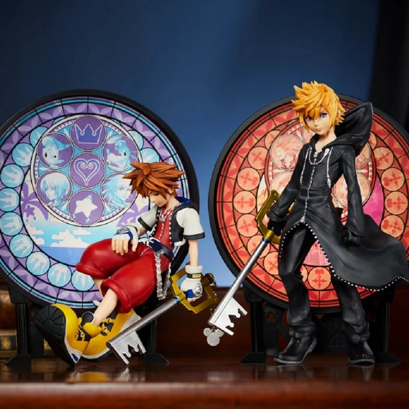 New Sale Genuine Bandai Ichiban Kuji Kingdom Heart Linking Hearts Roxas Sora Figure Anime Model Desktop Collection Toy Xmas Gift