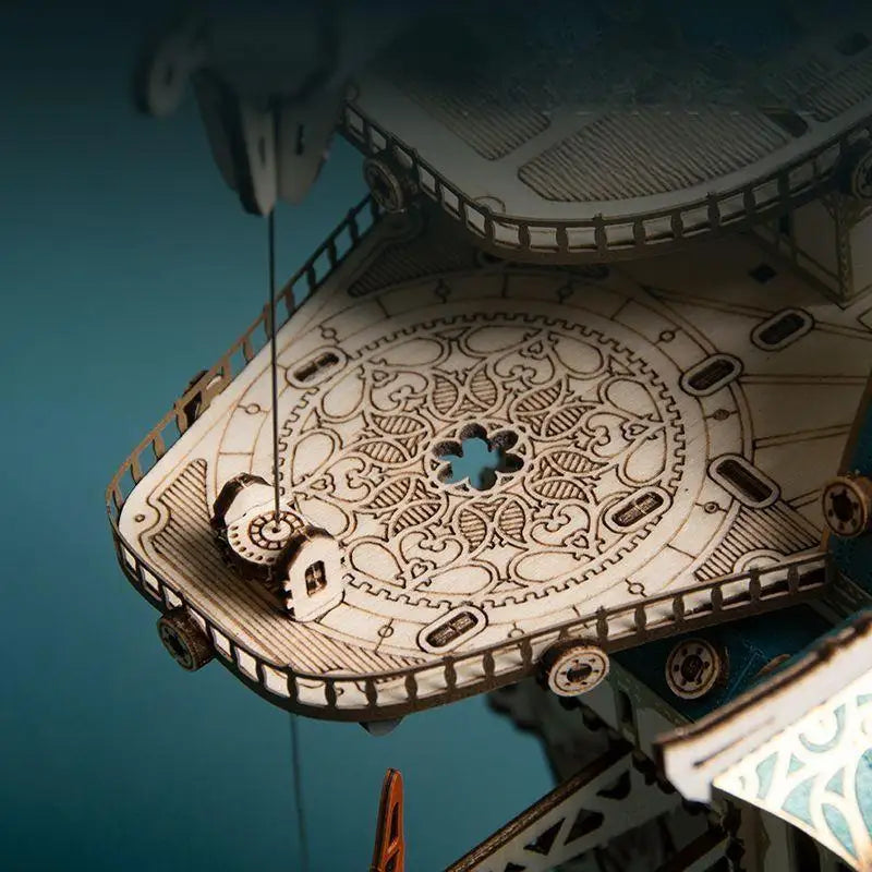 OUZEY Gothic Castle Model Kit - 3D Wooden Steampunk Dollhouse, DIY Fantasy Building Project for Adult Collectors 14+