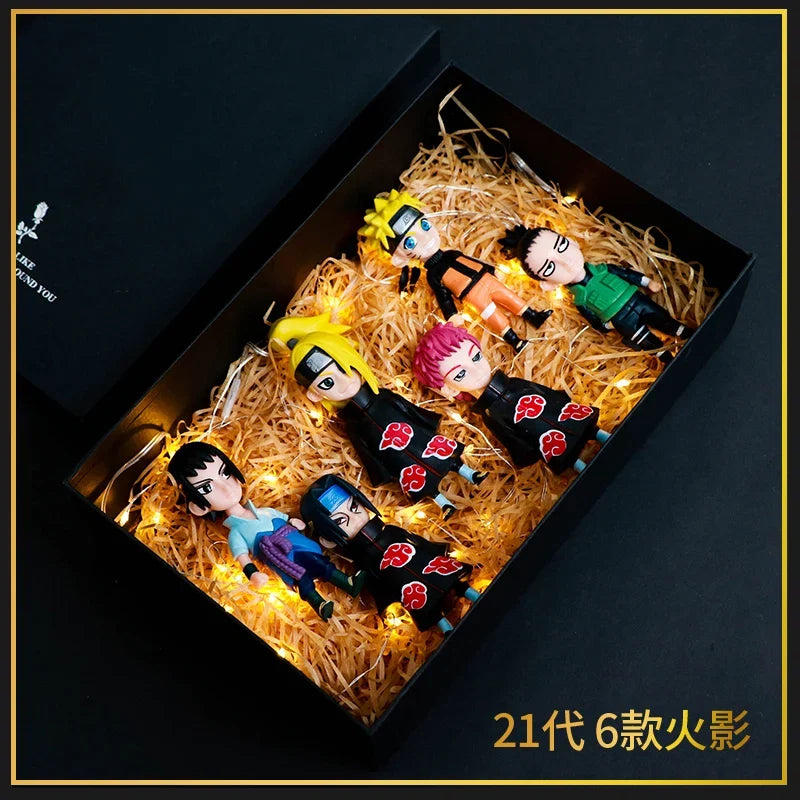 8CM Set Naruto Q Verison Figure Toys Cute Anime Mini Sasuke Kakashi Itachi Gaara Jiraiya Kawaii PVC Action Figurine Model Doll