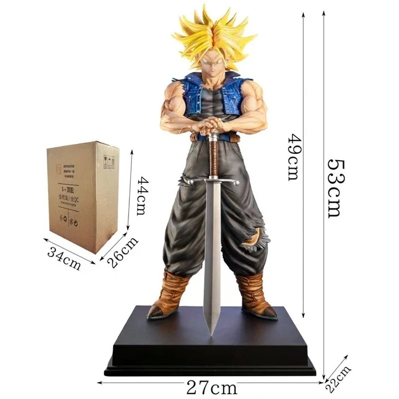 53cm JT Statue Dragon Ball Z 2% Trunks Torankusu Future Super Saiyan Large Size Action Figures Collection Mode Doll Toy Gift