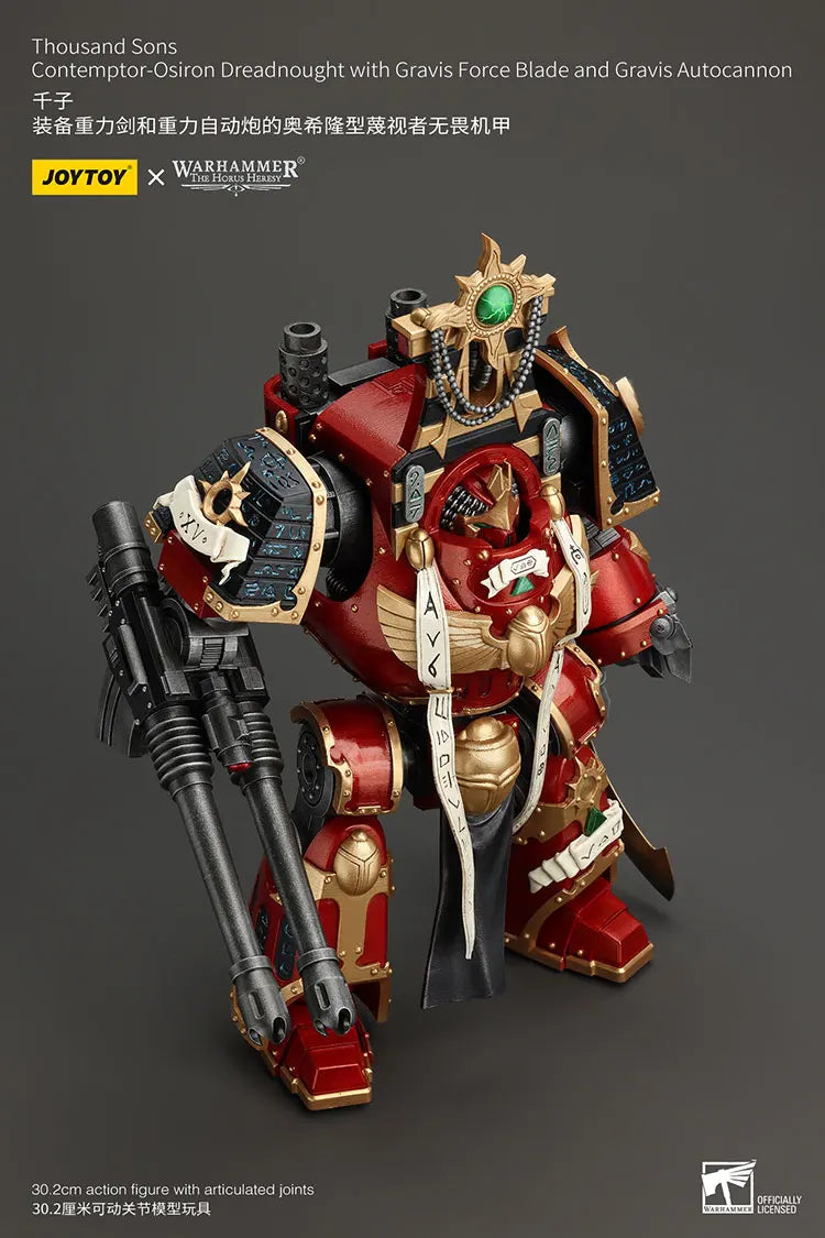 JOYTOY Warhammer "The Horus Heresy" Thousand Sons Contemptor-Osiron Dreadnought With Gravis Force Blade And Gravis Autocannon
