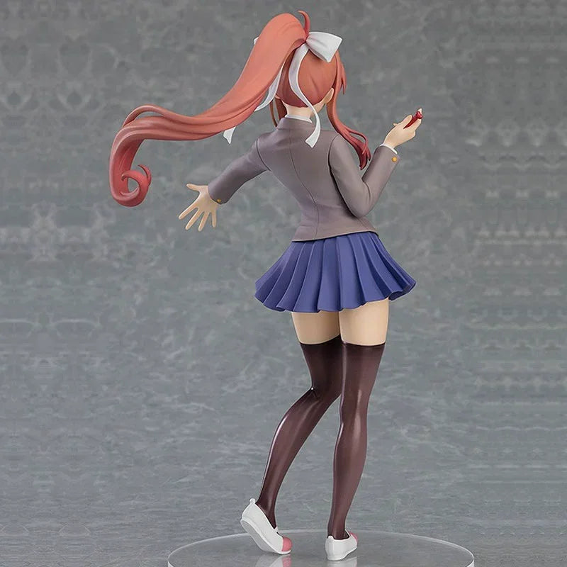 Beautiful Girl Doki Doki Literature Club Figurine Decoration Monica School Uniform Standing Pose Anime Model