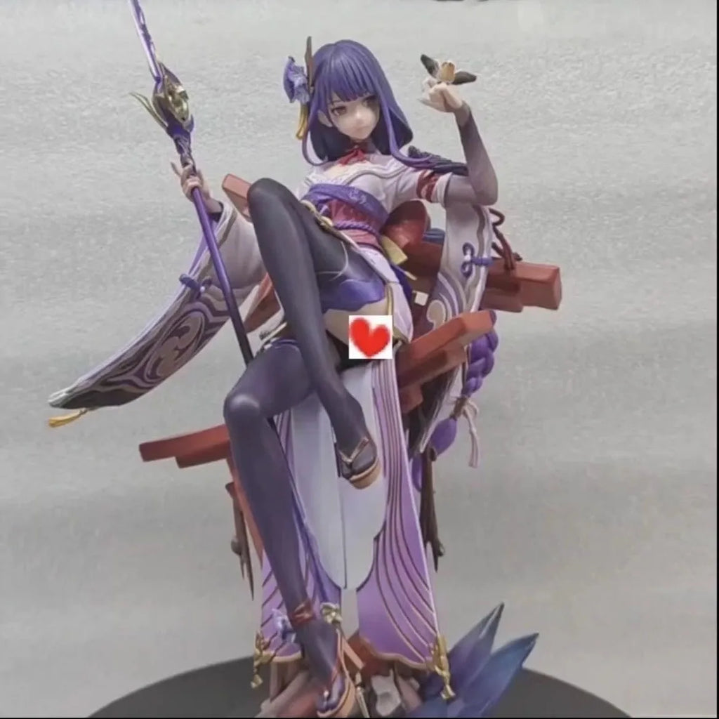 Game Genshin Impact Figure Raiden Shogun Figures Sexy Girl Beelzebul Figurine Pvc Sitting Posture Collection Statue Toys Gift