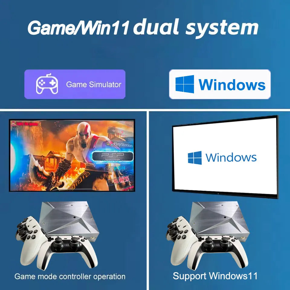 Loaded 70000+ Games 2TB P88 Retro Game Console for Wii PS2 DC PSP GAMECUBE Plug-and-Play On TV Win11&Batocera39 Children's Gift