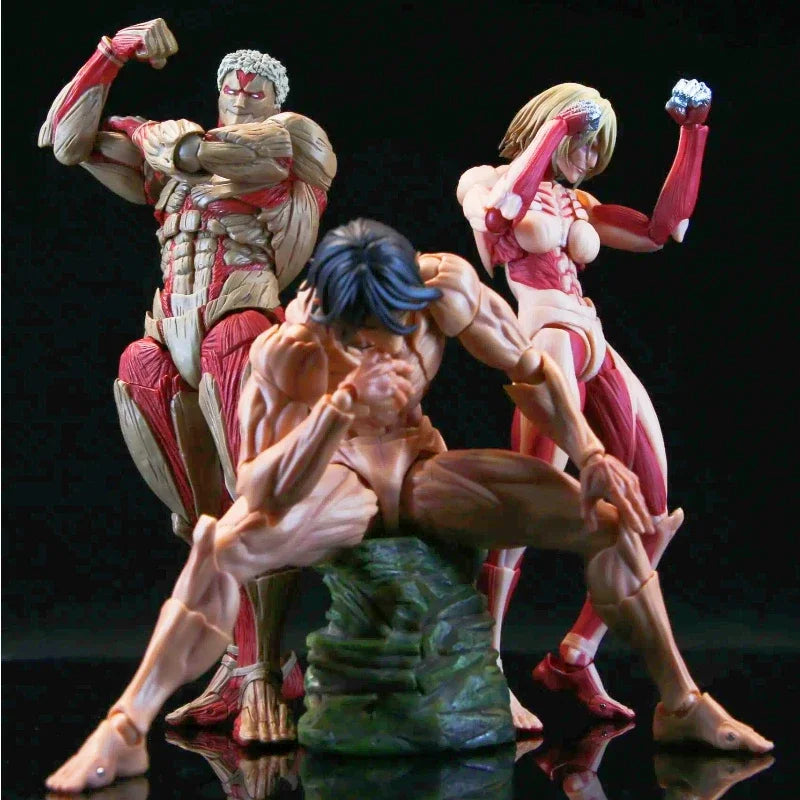 In Stock Attack On Titan Amazing Yamaguchi Revoltech Nr068 Female Titan Annie Leonhart Figure Gk Collection Model Toy Gift