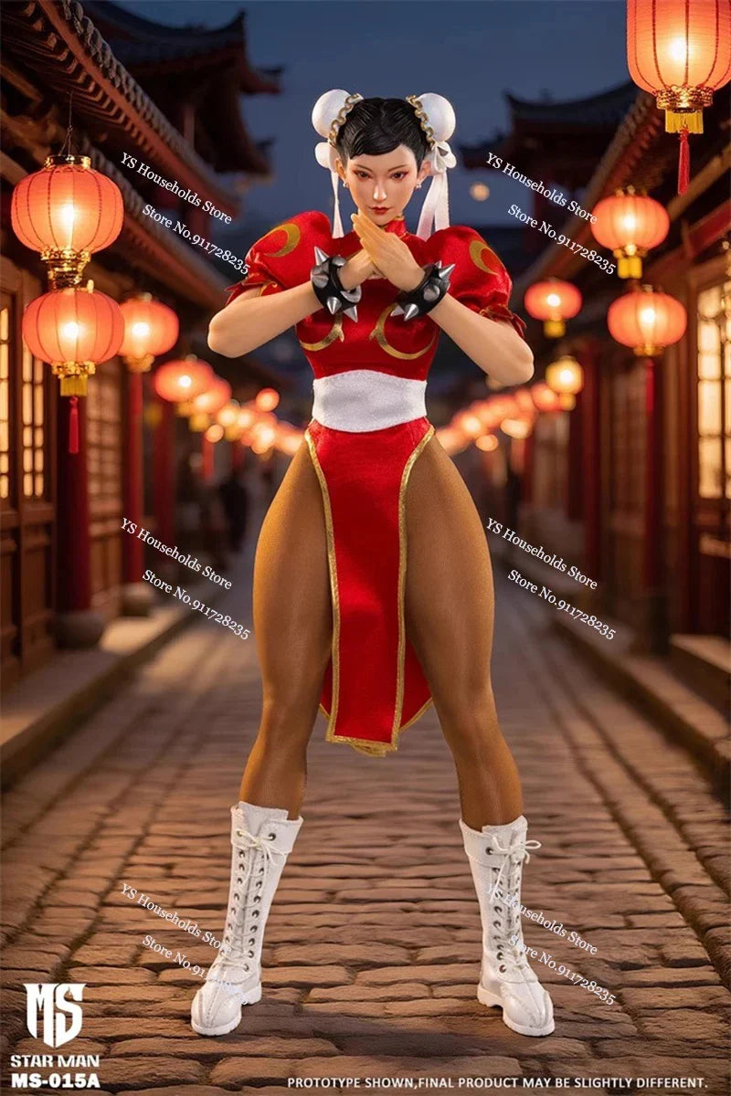 Quick Shipment 1/6 Female Fighter Chun Li Cloth Action Figure Janpanese Game Muscle Body Design STAR MAN MS-015 12" Soldier