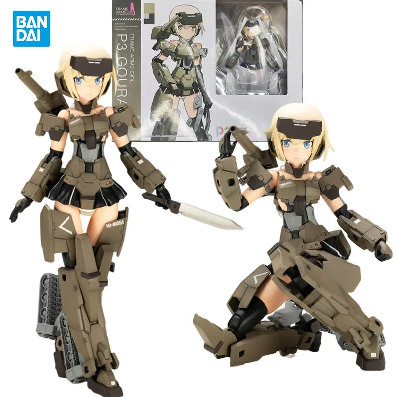 Bandai Genuine KOTOBUKIYA Frame Arms Girl P3 Gourai Anime figure Movable toy Anime Peripheral Action Figures Doll for Collectors