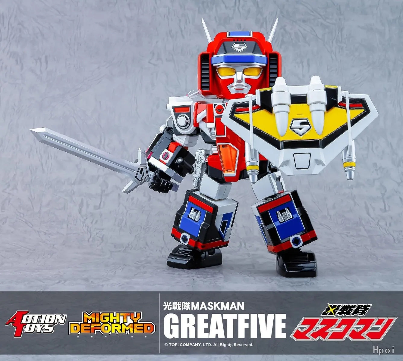 【MT】Original Action Toys MIGHTY DEFORMED Hikari Sentai Maskman Great Five Combine Motivated Mecha Model Toys