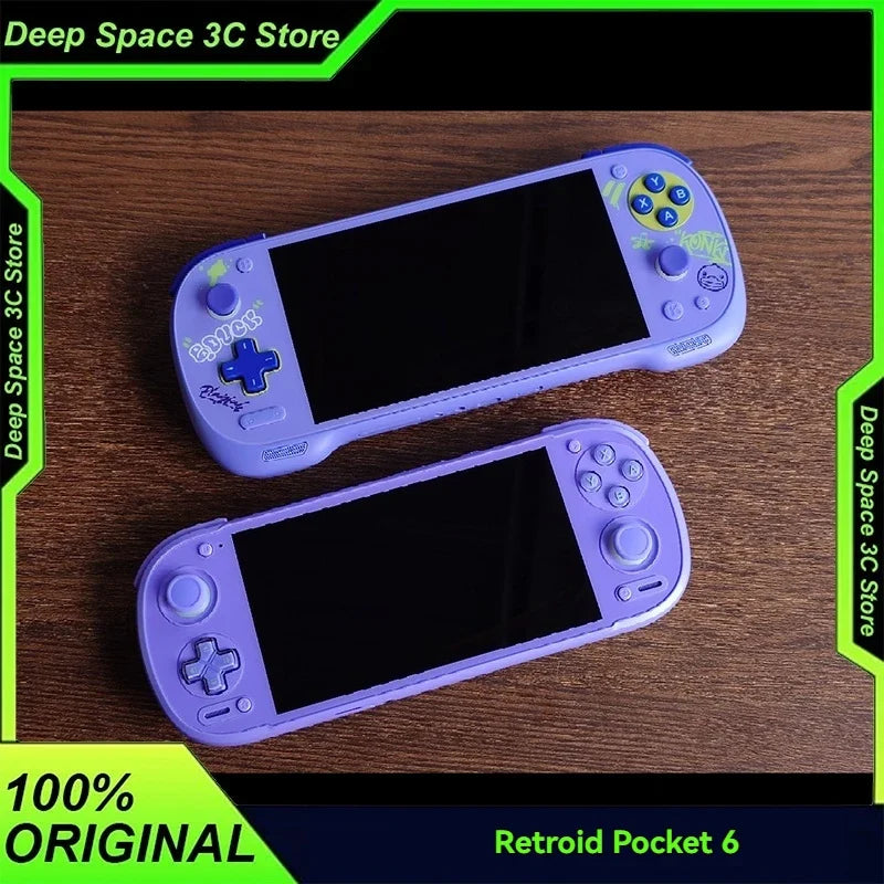In Stock Retroid Pocket 6 Handheld Android Gaming Console 8Gen2 5.5 Inch 120Hz AMOLED Screen WiFi7 Bluetooth5.3 6000mAh Battery