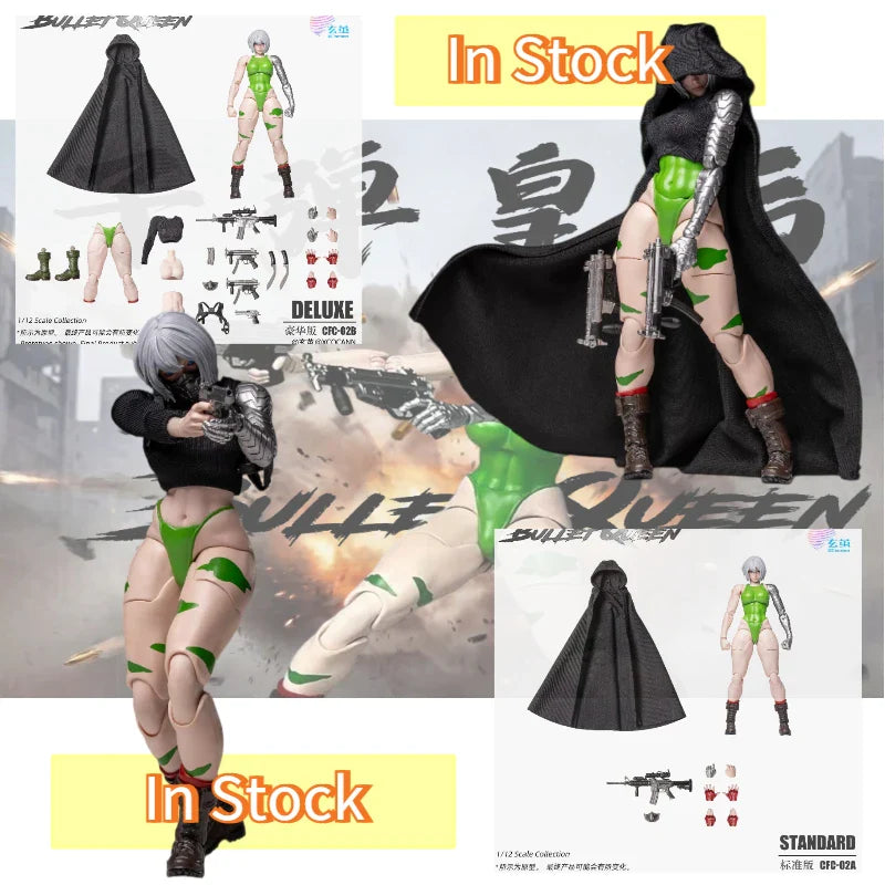 100%Brand New Official AuthenticXuanjian Studio 1/12 Bullet Queen Movable Eyes Cloth Outfit Articulated Action Figure Collectibe