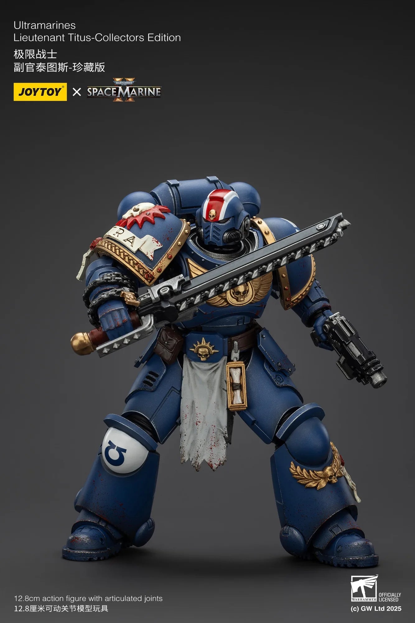 Joytoy Warhammer 1/18 Action Figures Ultramarines Lieutenant Titus-Collectors Edition Model Toy Boy Gifts 3.75inch