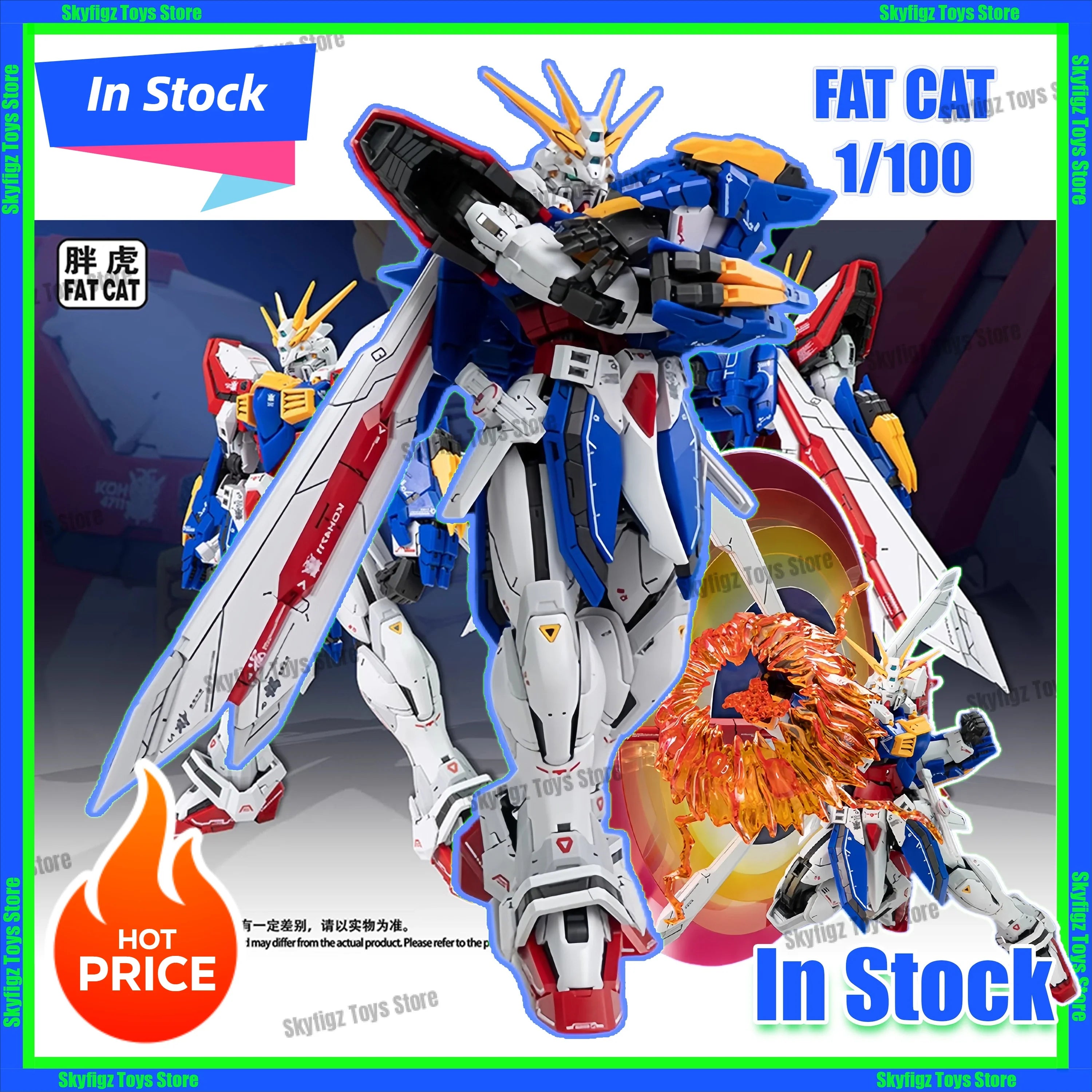 Auf Lager FAT CAT 1/100 II God Scale Special RG 1/144 Vergrößerte Version Bausatz Actionfigur Roboter Plastikmodell