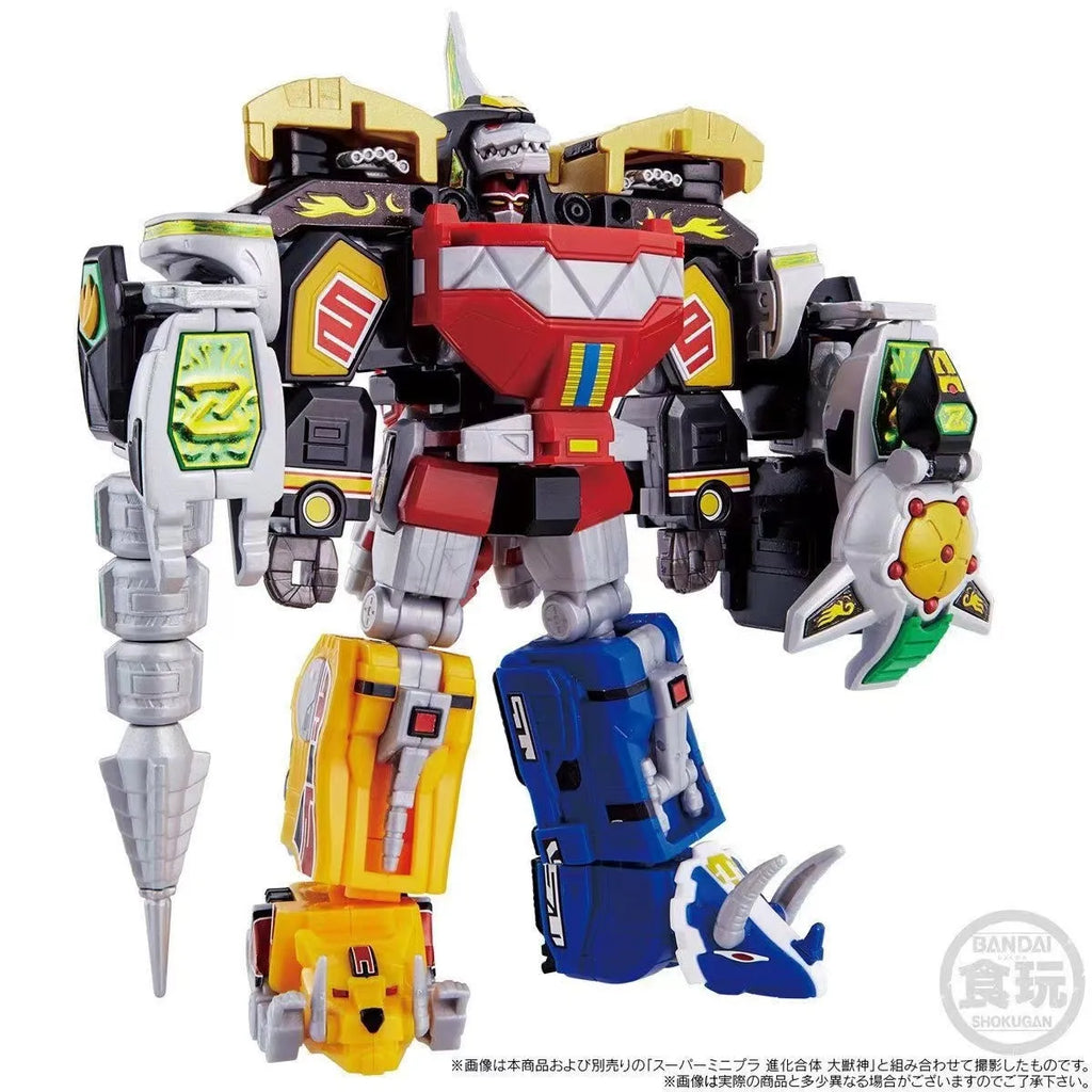 Original Bandai Mighty Morphin Power Rangers Figures Super MiniPLA Action Figure Soul of Chogokin Thunder Megazord Figurine Toy