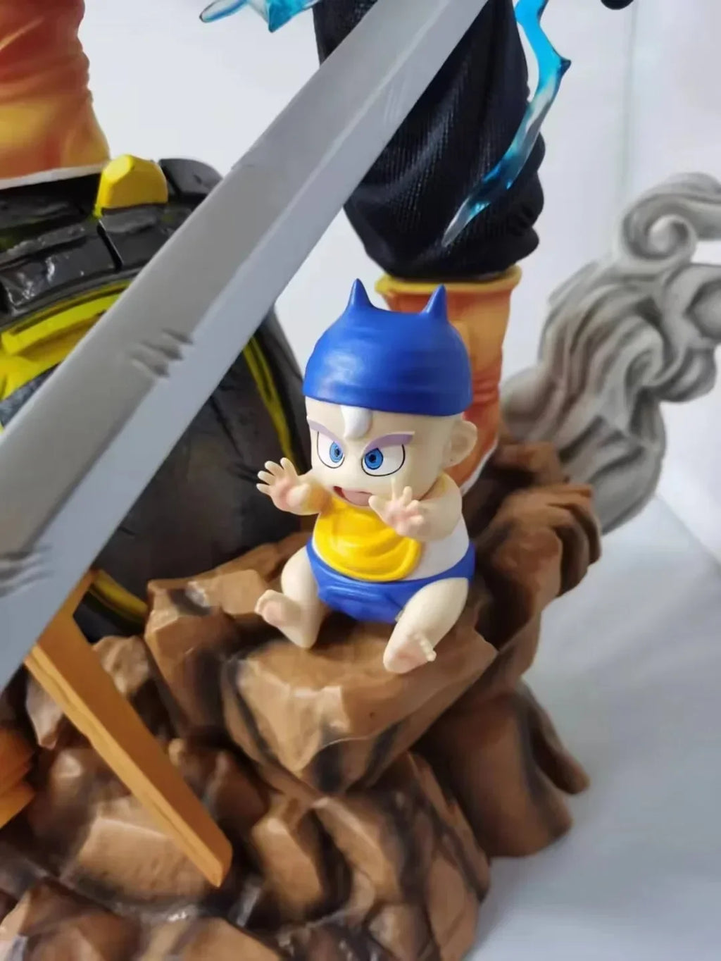 48cm Dragon Ball Figure Time Machine Future Trunks Three Heads Replaceable Extremely Large Anime Model Desktop Ornaments Toys