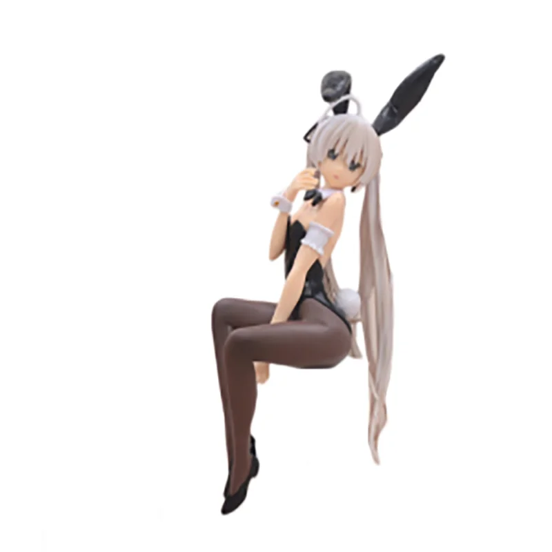 Anime Role Kasugano Sora Figure Rabbit Girl Black Silk Sexy Model Toy Gift 17CM Action Figure Doll Pressing Instant Noodles