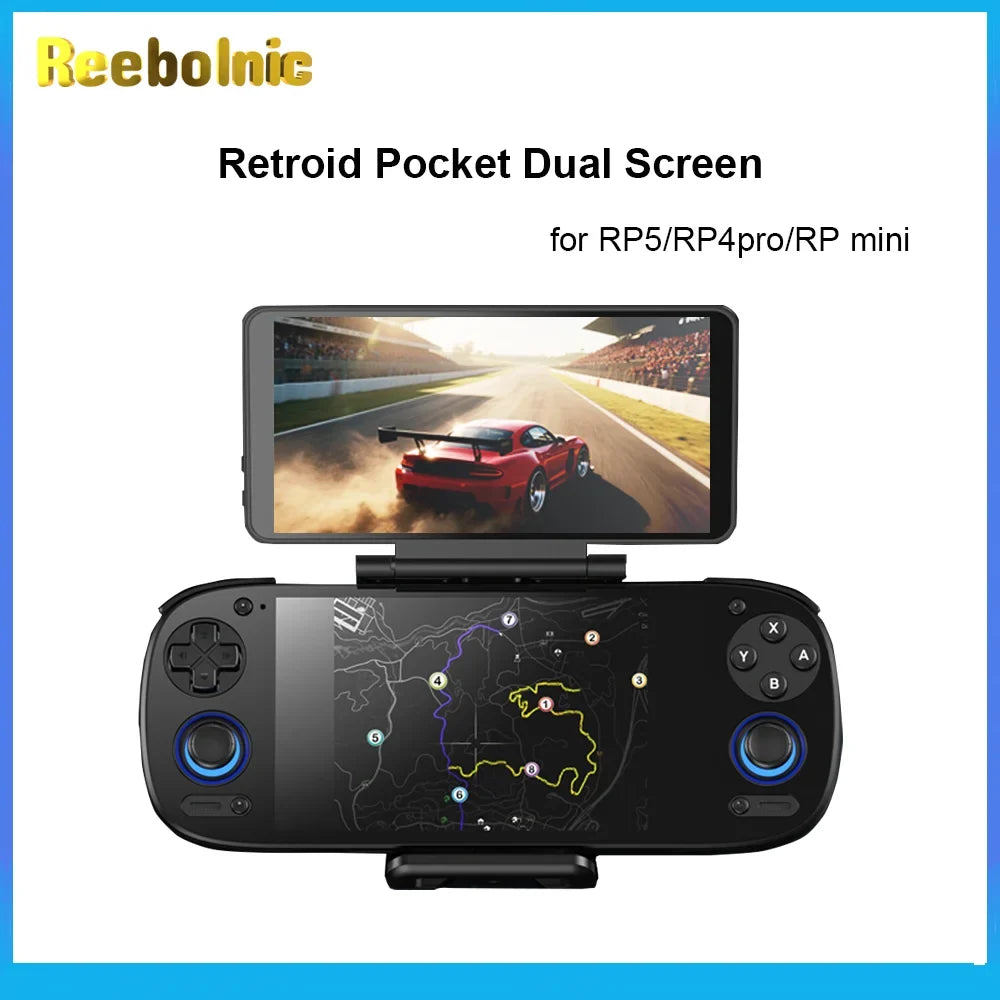 Reebolnic Retroid Pocket Dual Screen for RP4 Pro RP5 Handheld Game Console 5.5Inch Touch Screen TypeC Game Console Double Screen