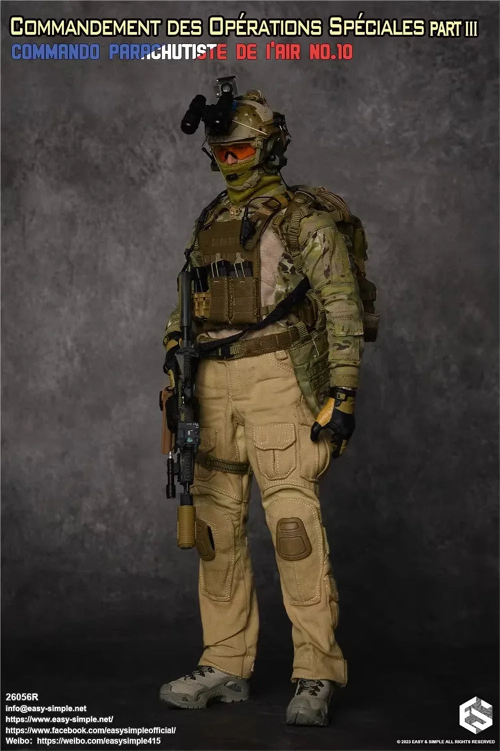 1/6 Easy&Simple ES 26056R Commandement Des Operations Part III Commando Parachutiste Soldier Moveable Action Figure For Collect