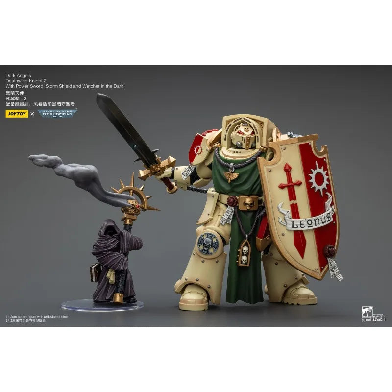 JOYTOY Genuine WARHAMMER 40,000 Series Deathwing Knight Equipped with Energy Sword and Storm Shield Movable Model As A Gift