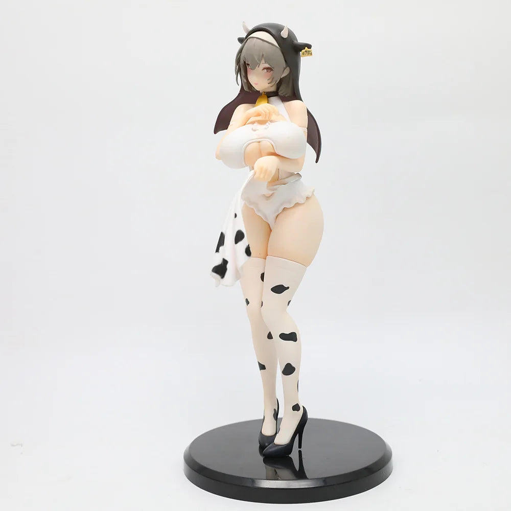 Nyuugyuu Sister Ouko Nun illustration by Biya Anime Girl Figure Cow Pattern Action Figure Sexy Model Doll Toy