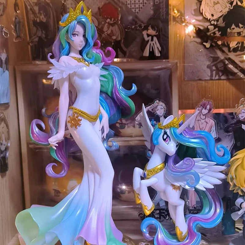 Cute  Little Pony Celestia Twilight Princess Sparkle Anime Figure Model Toys Girls Room Ornament Kids New Year Gifts